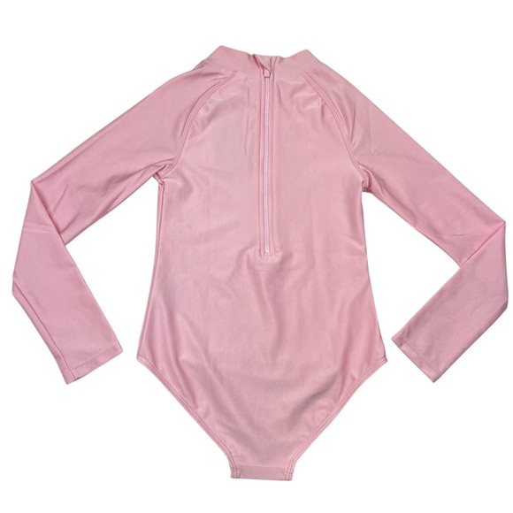 Cotton On Girls Beaded Cherry Strawberry Long Sleeve Pink One Piece Swimsuit UPF - Picture 5 of 8